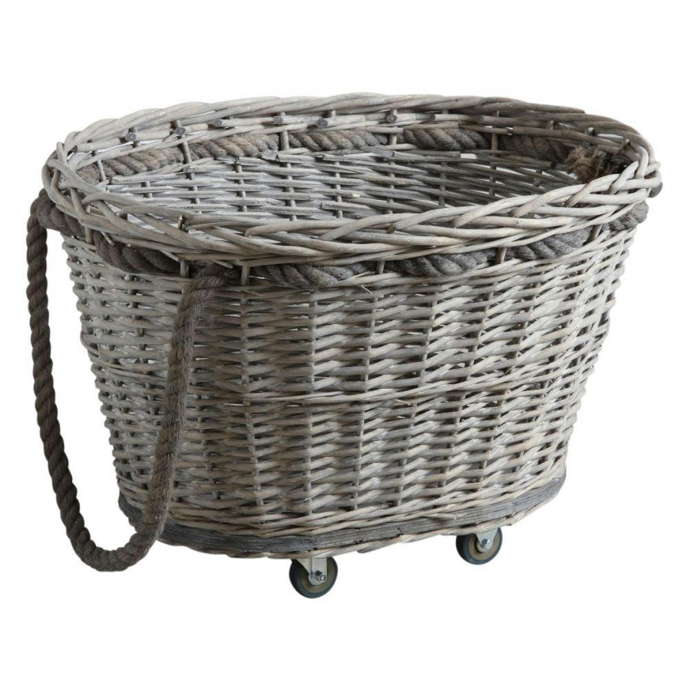 - Chariot à bûches en éclisse grise