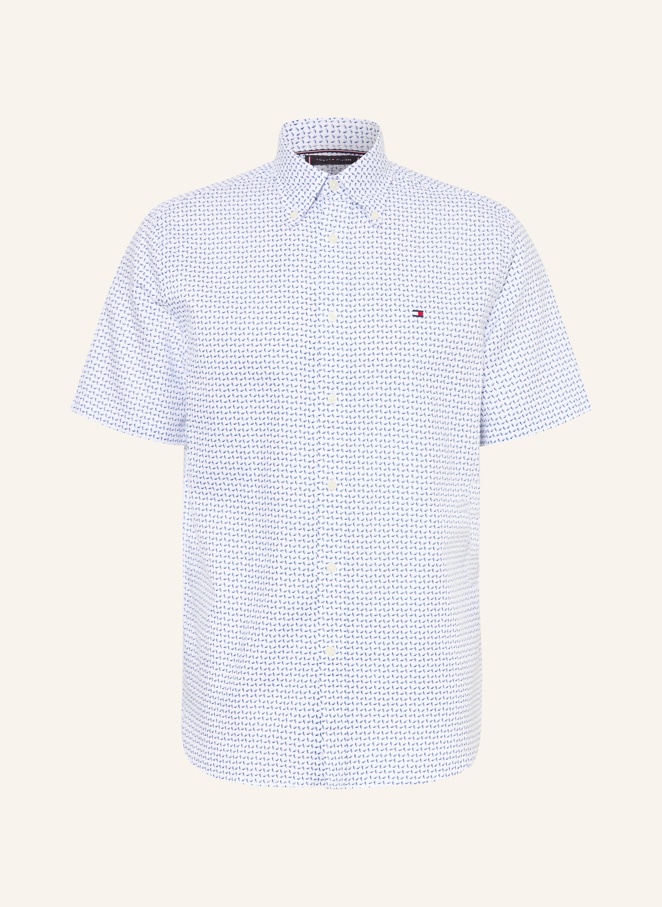 TOMMY HILFIGER Kurzarm-Hemd Regular Fit mit Leinen
