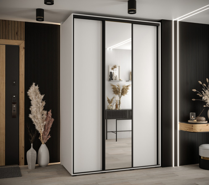 Szafa przesuwna 60 Cannes 3 160 biały biały czarny