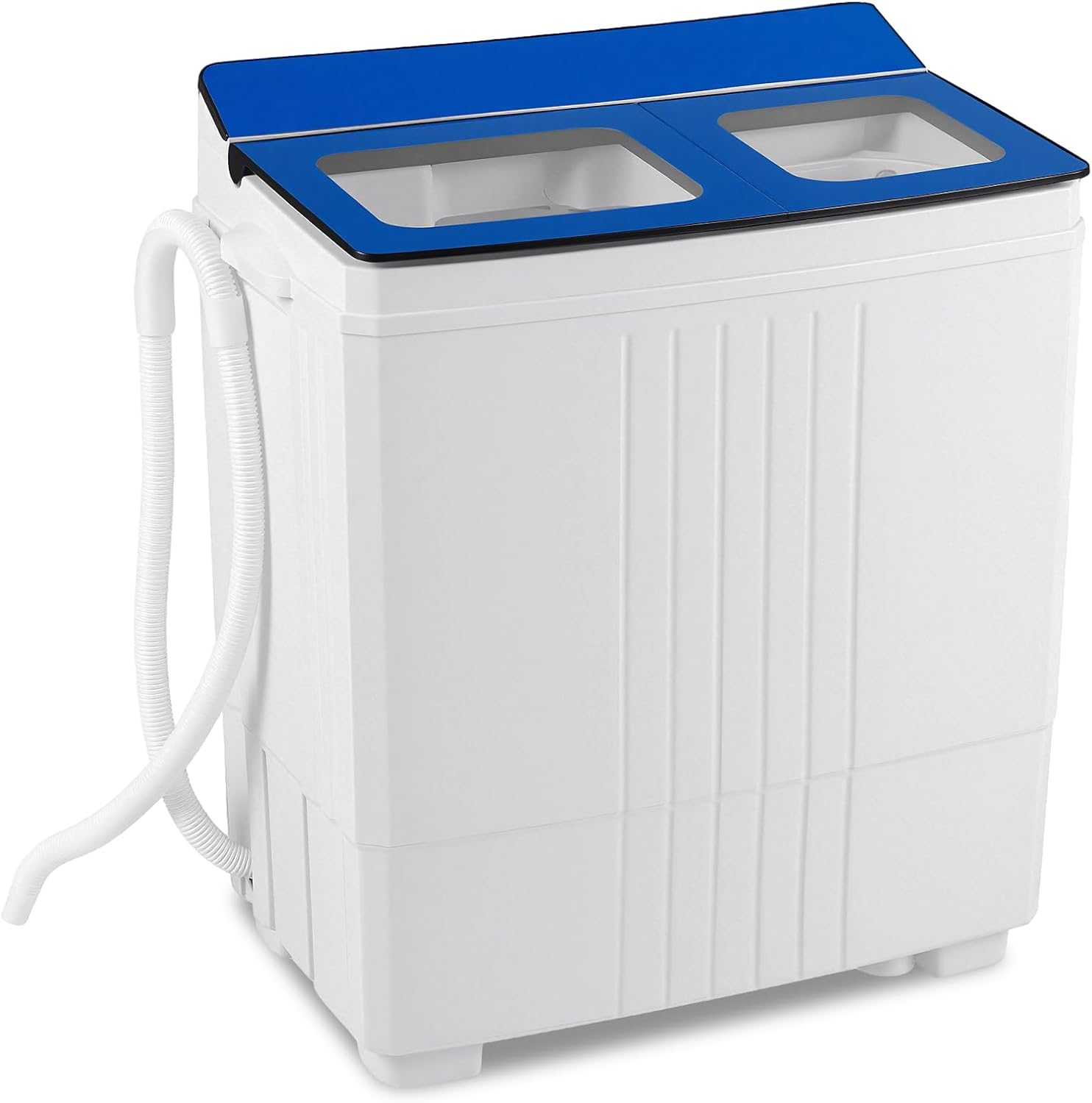 Giantex Portable Washing Machine, 20LBS Twin Tub Mini Compact Laundry Washer Spinner Combo with Drain Pump, 12Lbs Washer and 8Lbs Spinner for Apartments, RVs, Dorms, Blue+White