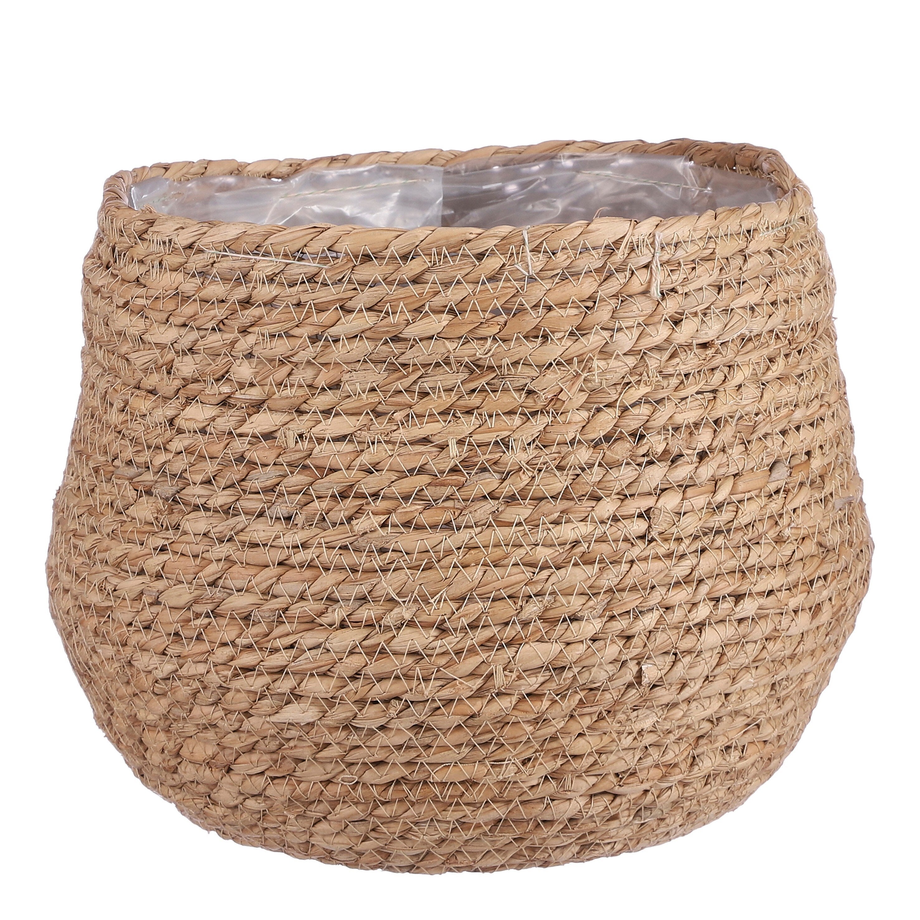 Mica Decorations Jorck Plantenmand - H24 x Ø26 cm - Zeegras - Lichtbruin