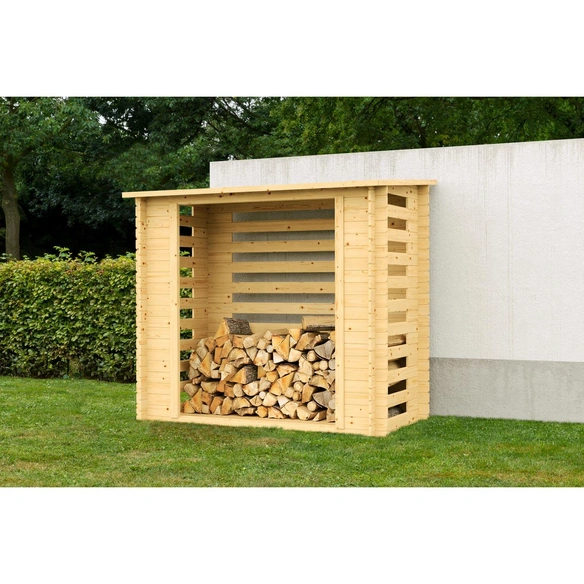 Kaminholzunterstand, BxHxL: 180 x 203 x 90 cm, natur