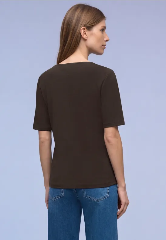 Kurzarm Shirt mit Knopfdetail