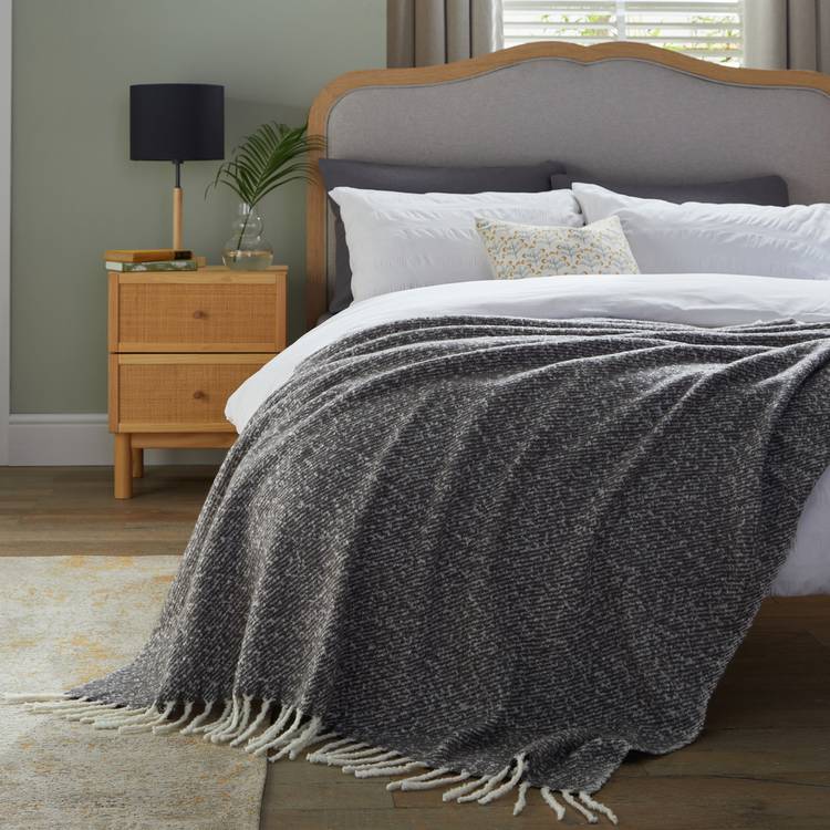 Habitat Faux Mohair Throw - Charcoal - 150x200cm