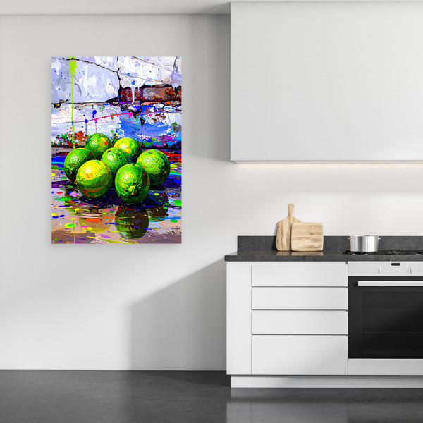 Obraz do kuchni jadalni, Graffiti Limonki Cytryny Owoce 20x30
