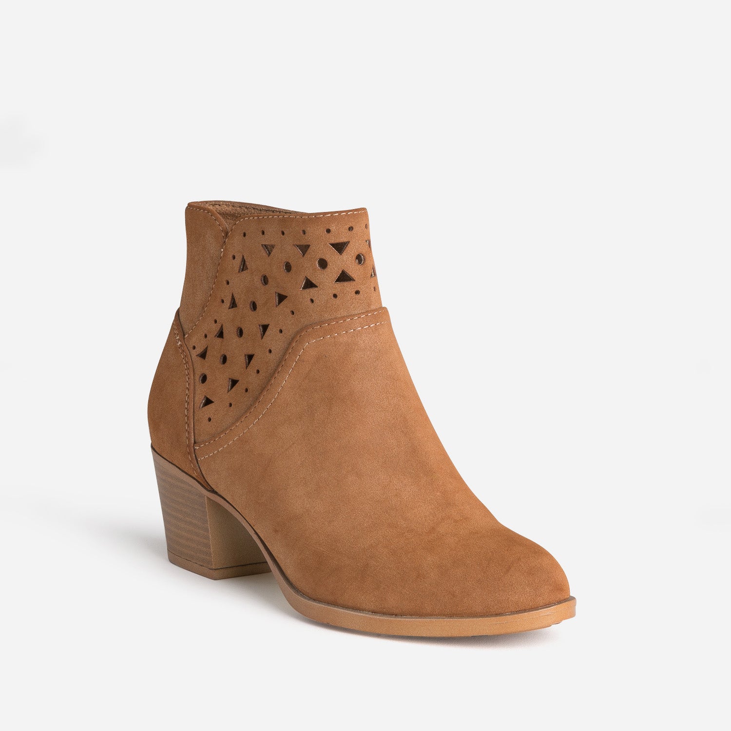 Boots camel suédé détails perforés