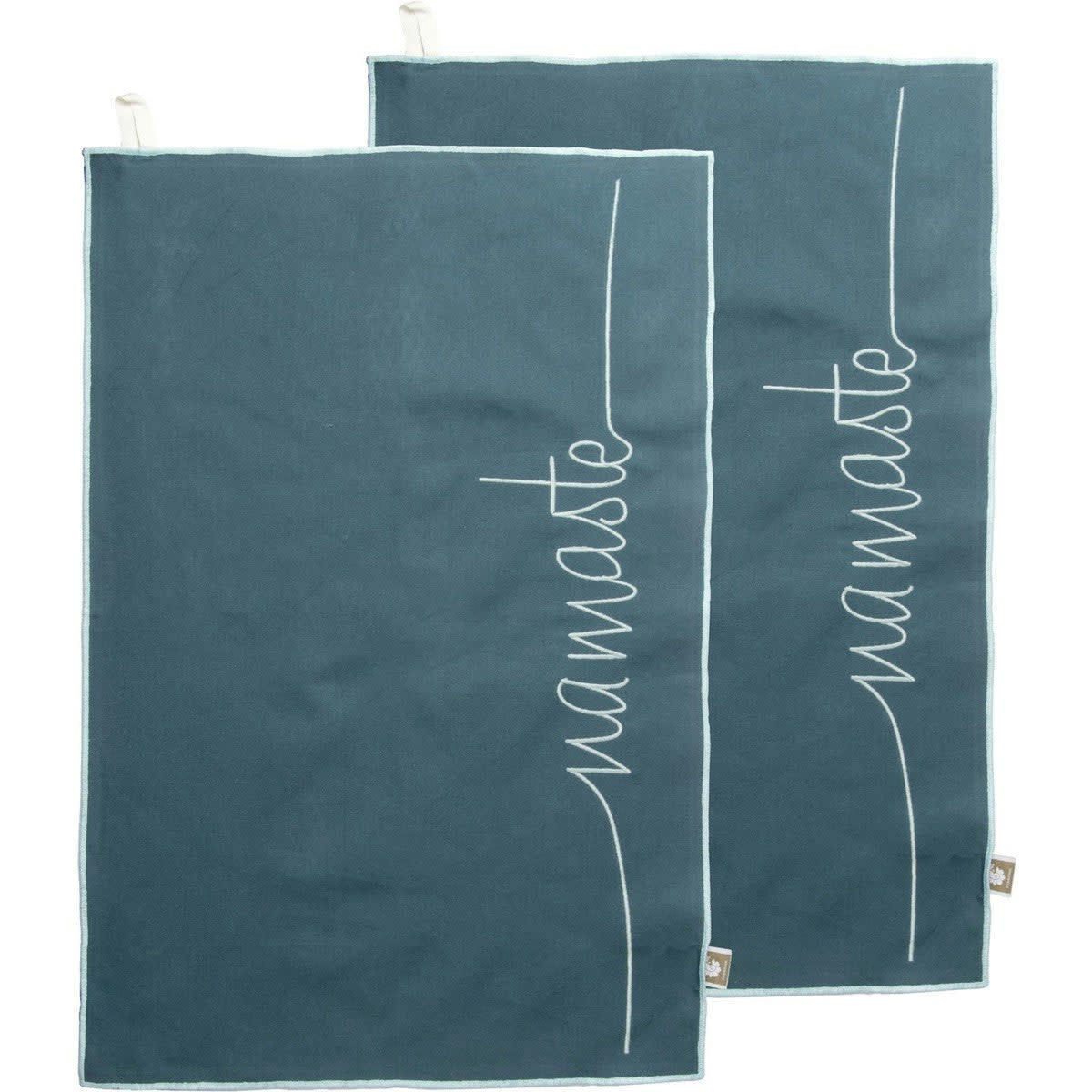 NAMASTE - Torchons (x2) coton  50x75 bleu paon