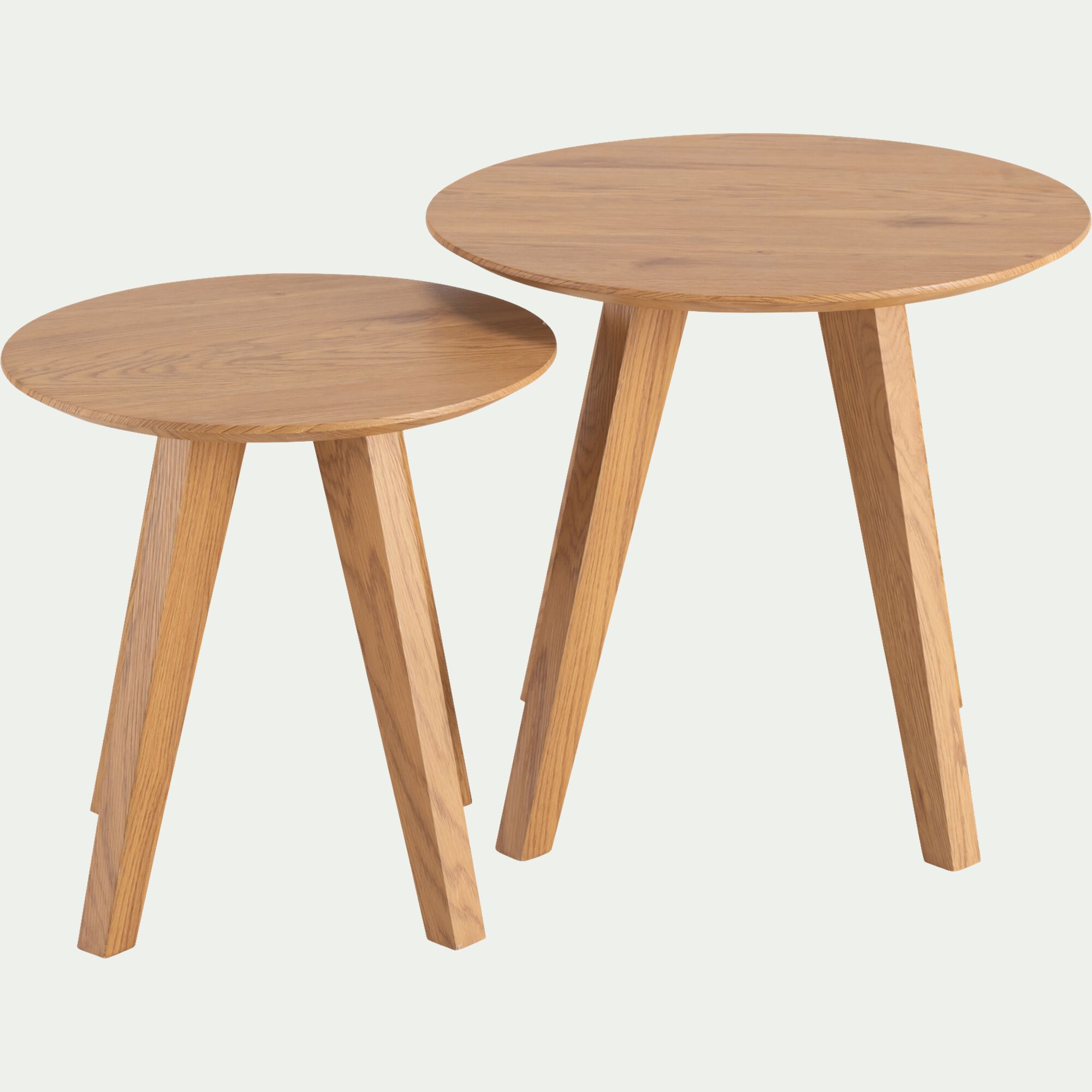 BERRE - Set de 2 bouts de canapé effet bois - bois clair