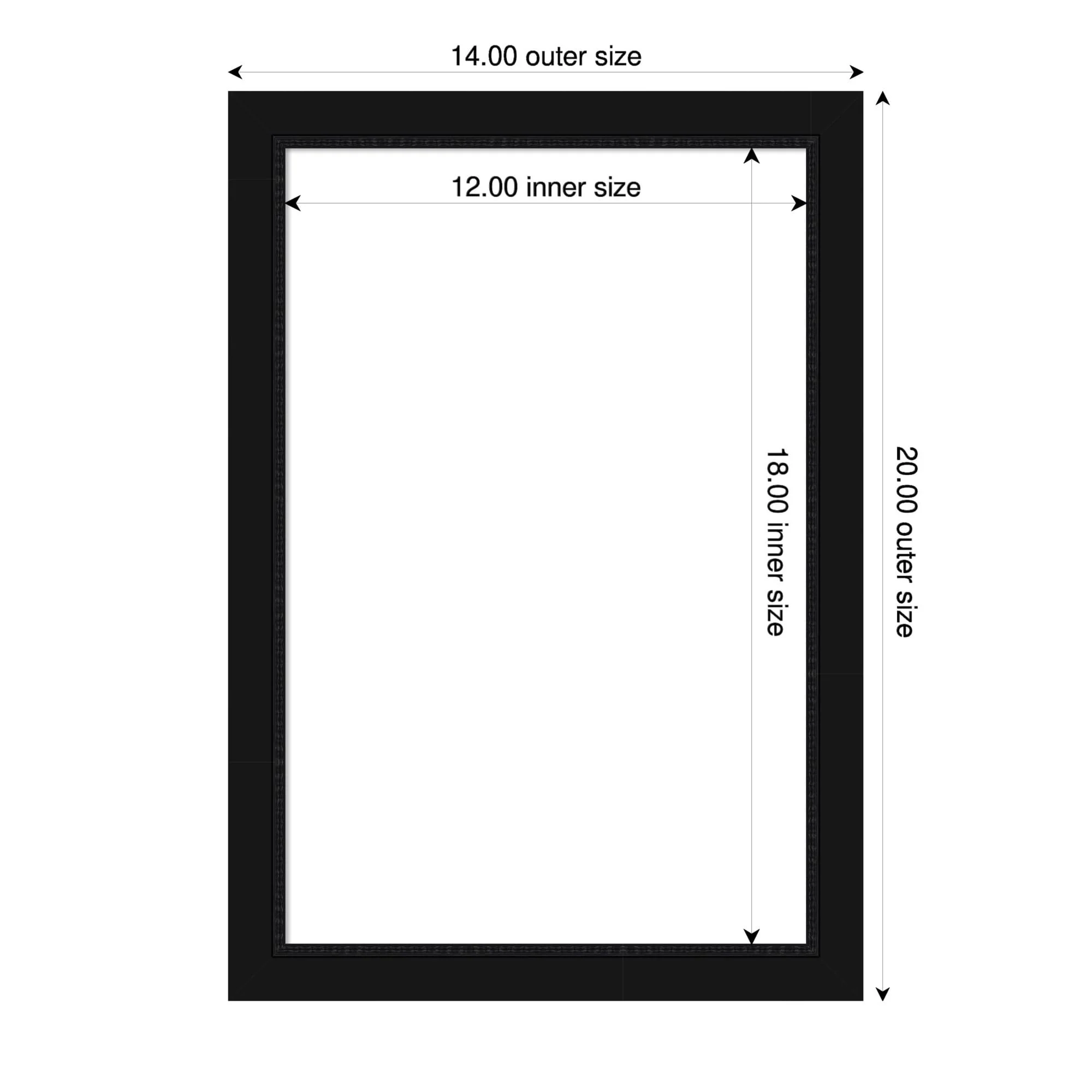 Amanti Art Avon Black Narrow Framed Dry Erase Magnetic Board