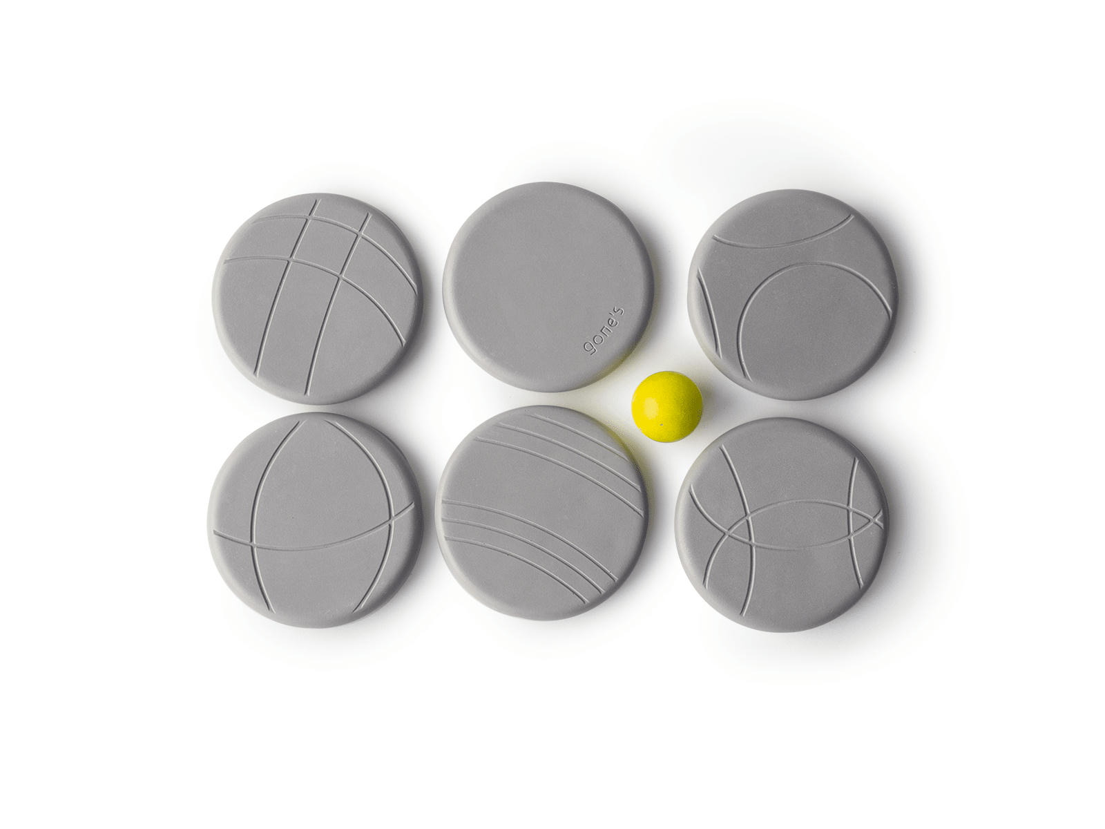 PÉTANQUE - Dessous de verre en béton pétanque - Lot de 6