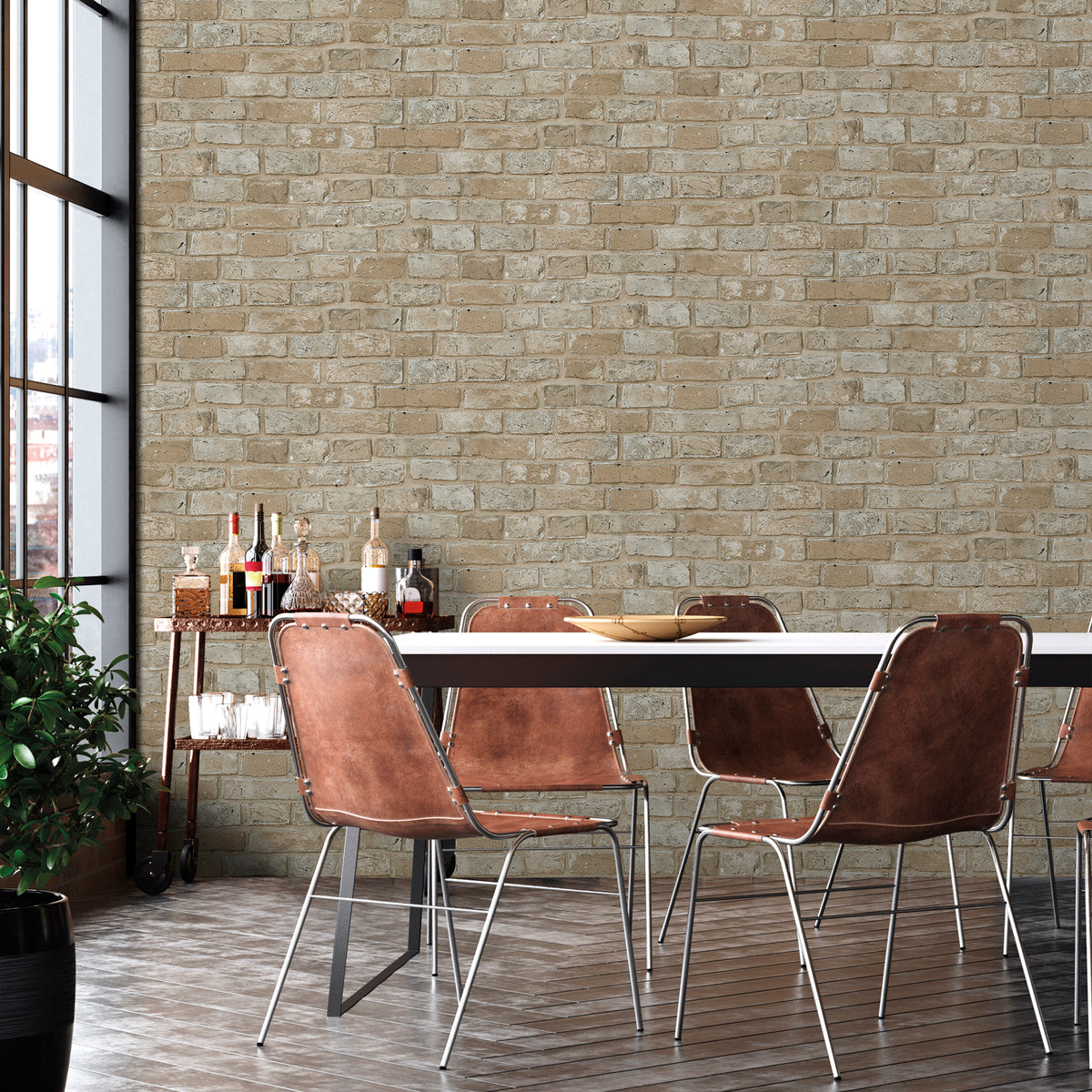 Sanders & Sanders behang bakstenen zand beige - 53 cm x 10 m - 640062