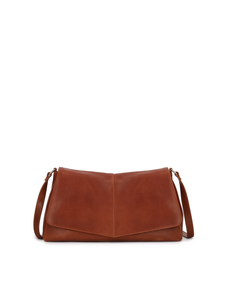 Light brown leather shoulder bag