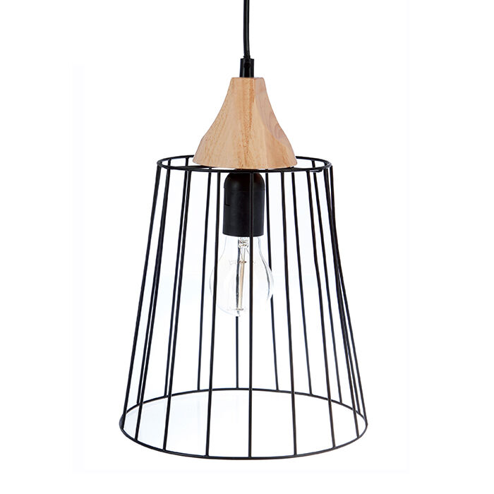 Candeeiro de teto FIL preto em metal