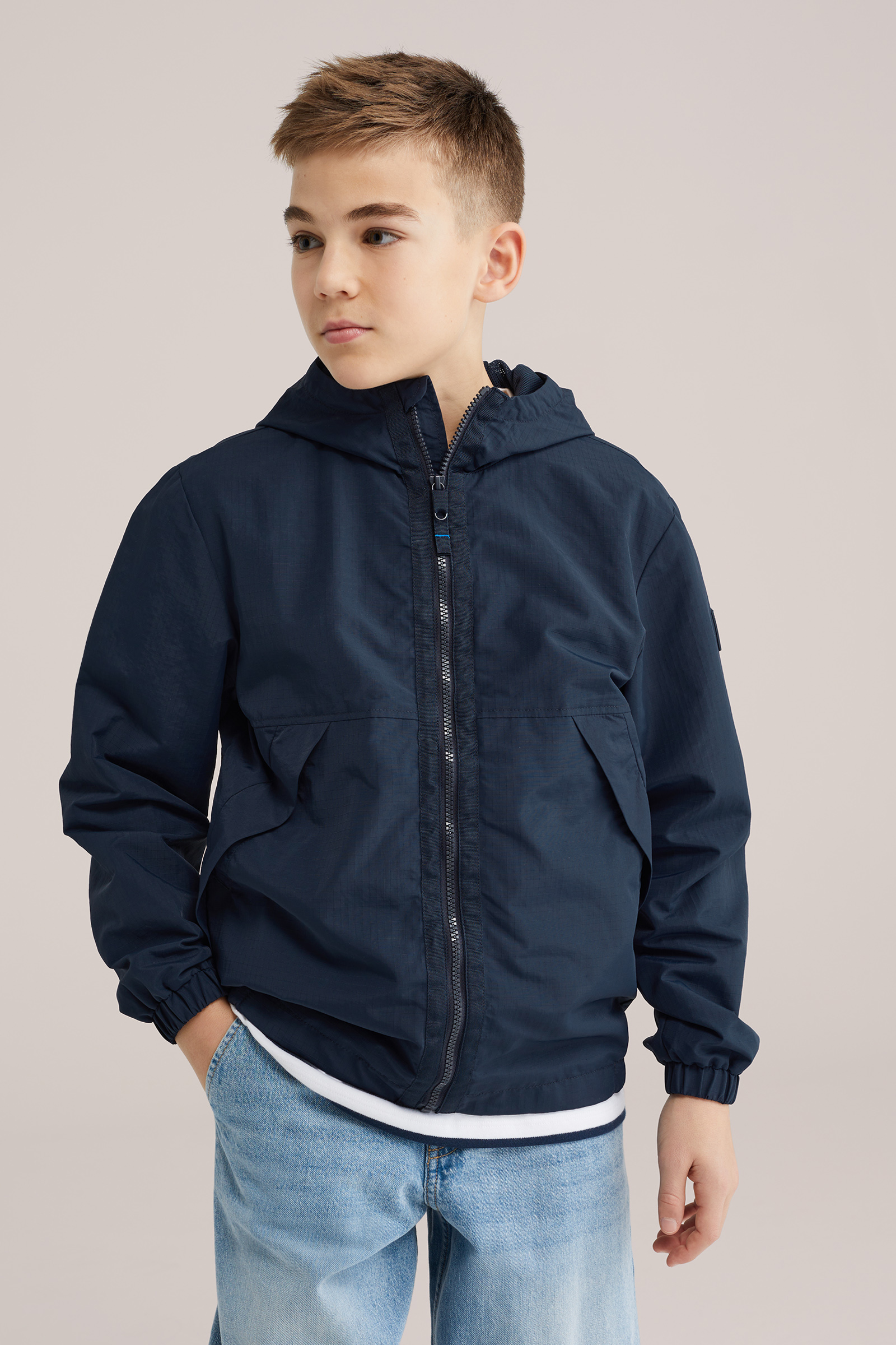 Jongens waterafstotend windjack met capuchon