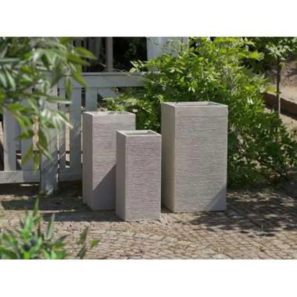 DION - Plantenbak - Lichtbeige - 40 cm - Klei-vezelmengsel