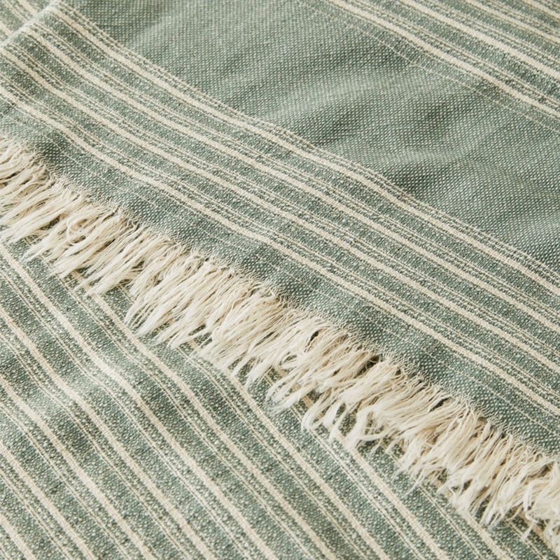 European Green & Natural Stripe Turkish Peshtemal Beach Towel