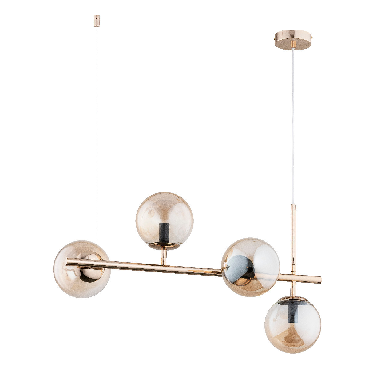 Lampa wisząca złoto-bursztynowy VINCI 4xE14x10W wym: 92x31,5x71 cm Alfa