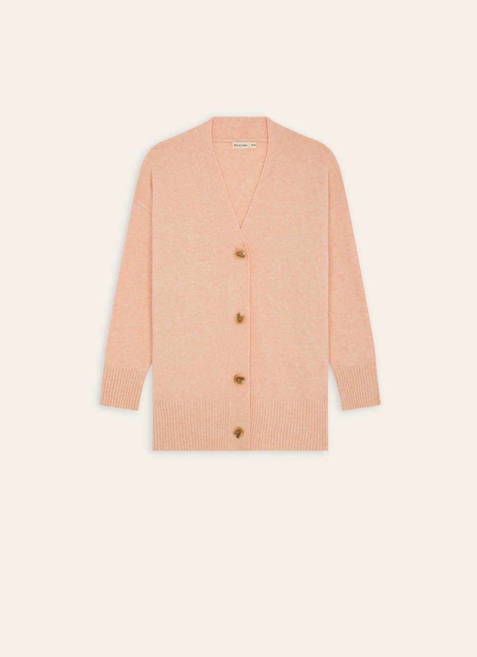 CARDIGAN EN MAILLE AVEC COL V ROSE