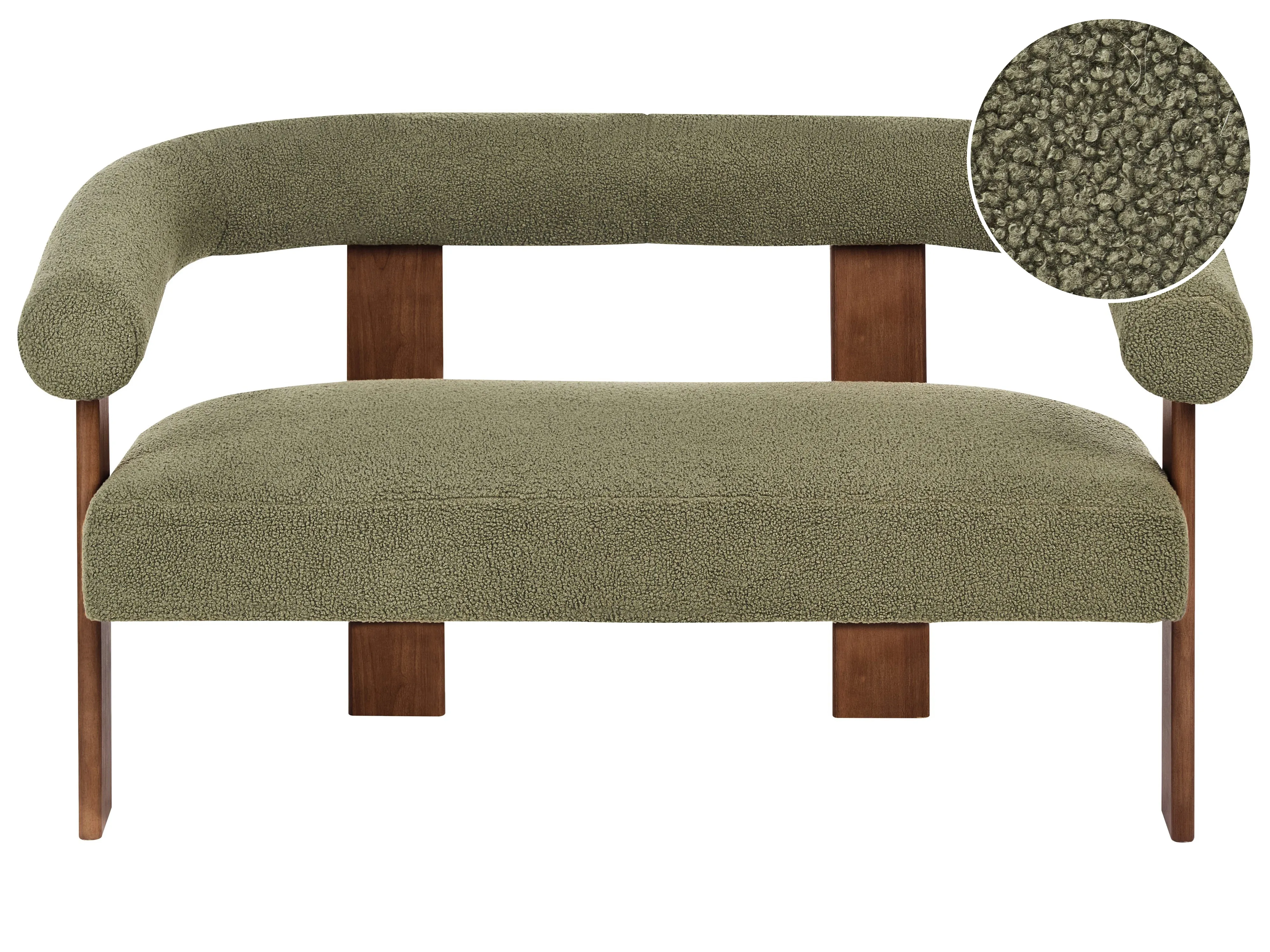 Armchair ILBRO Boucle Green/ Dark Brown