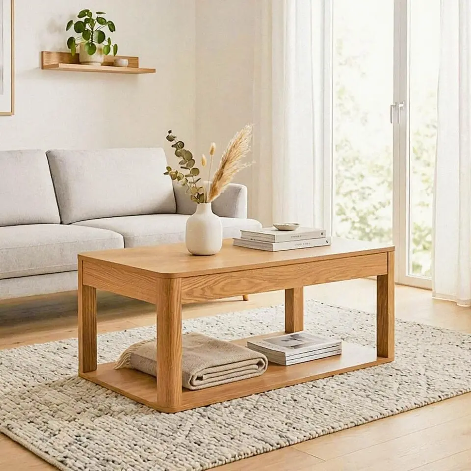 Calicosy - Salontafel CELIA - licht hout 90x50x40 cm