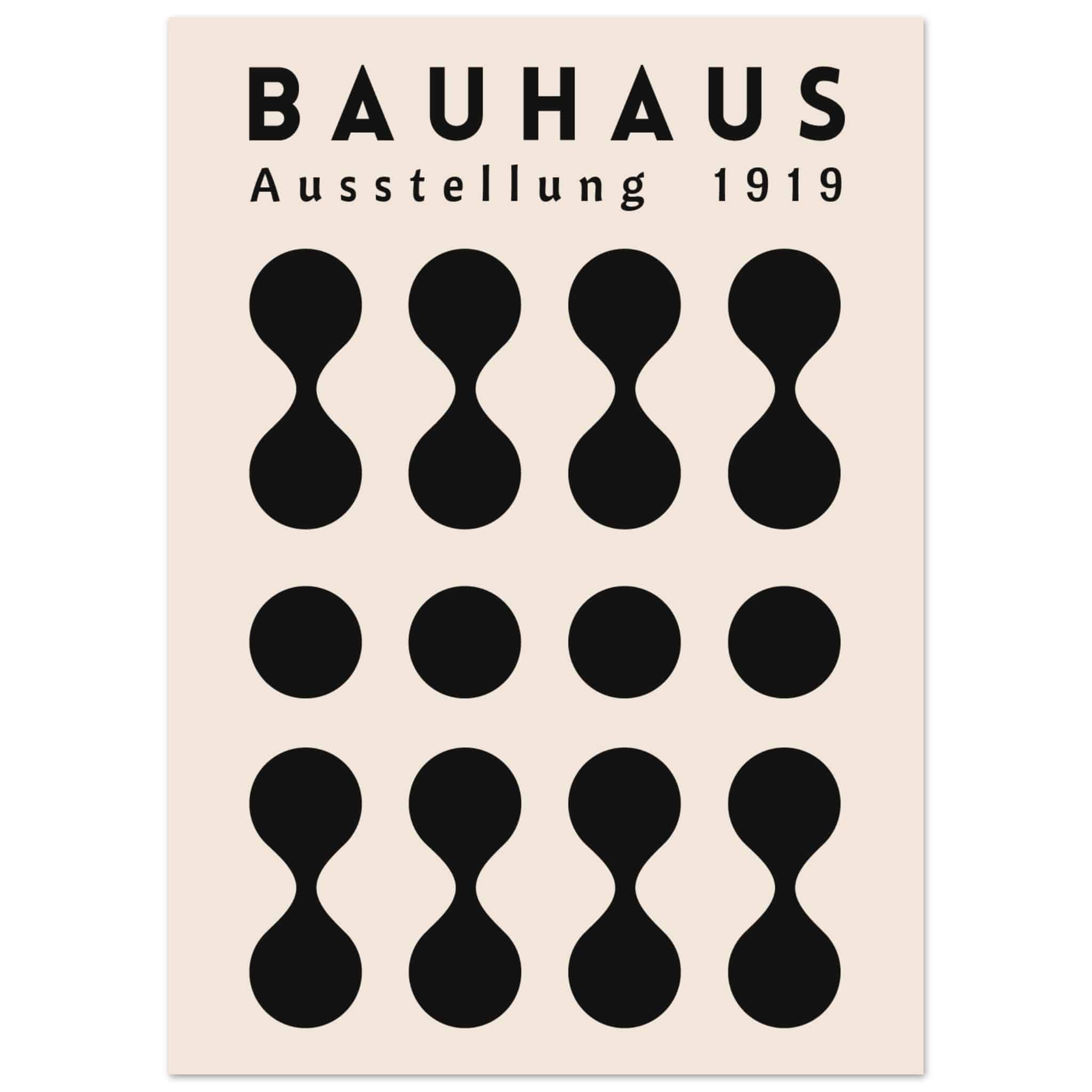 Artfulprints Poster Bauhaus - Ausstellung 1919  - 50x70 cm - Zwart / Wit