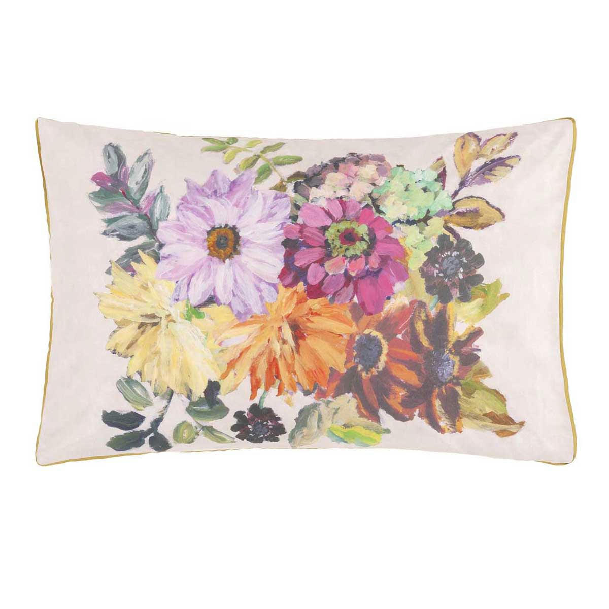 GLYNDE CORAL - Taie d'oreiller imprimée en percale de coton multicolore 50x75