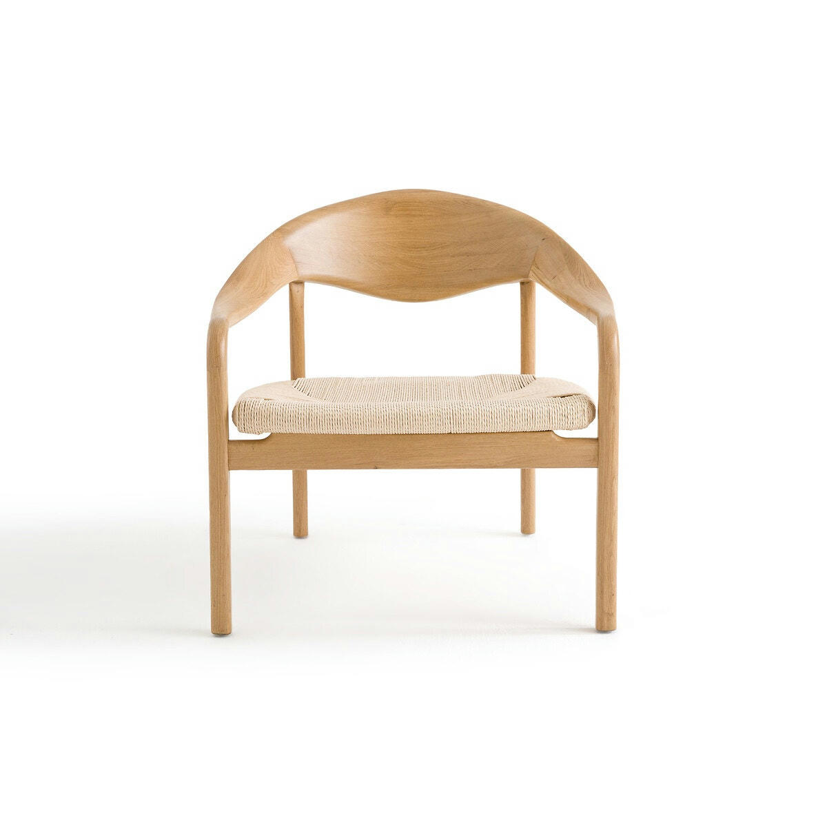 Fauteuil bas en chêne et corde tressée, Madi
