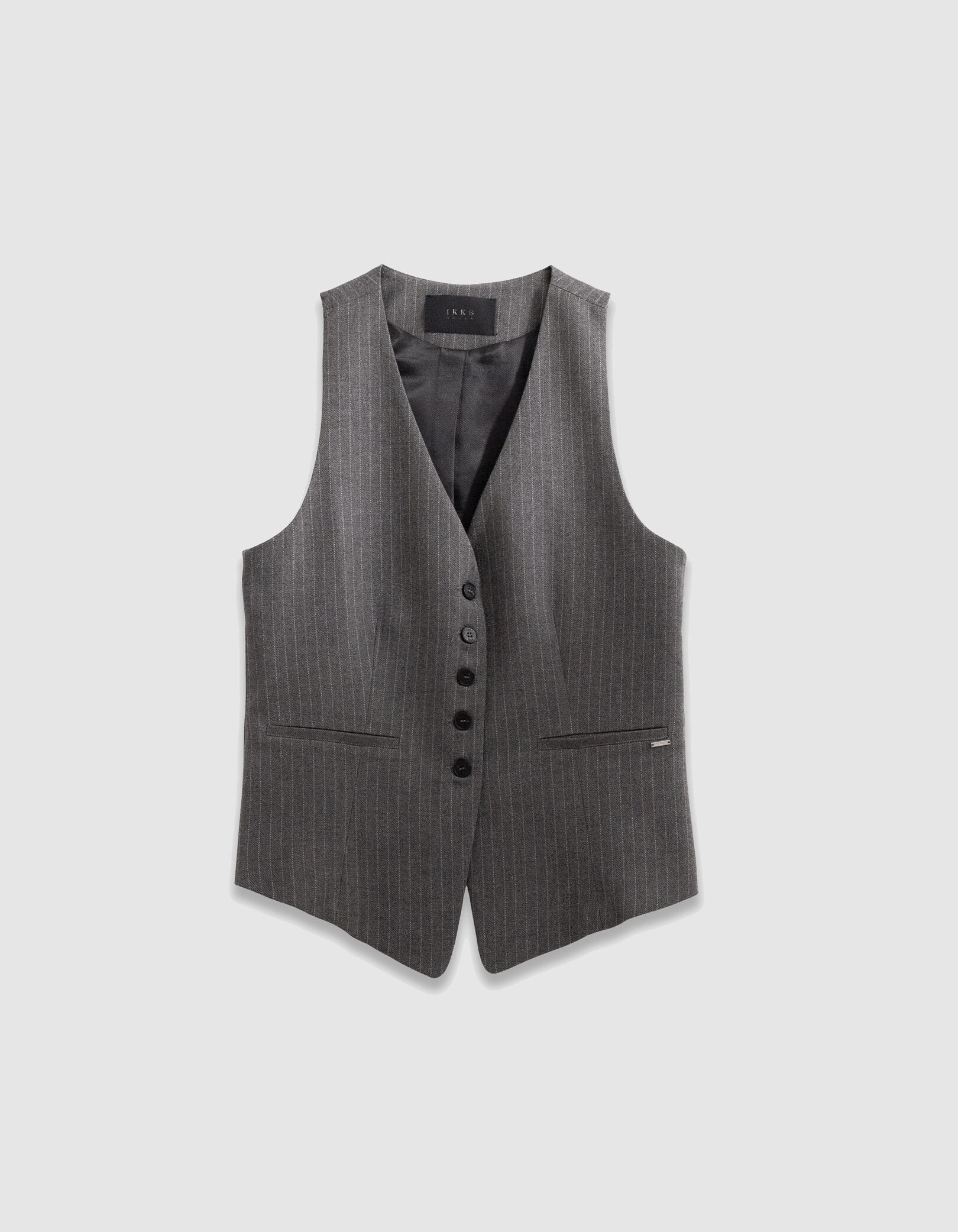 Gilet de costume sans manches gris rayures tennis Femme