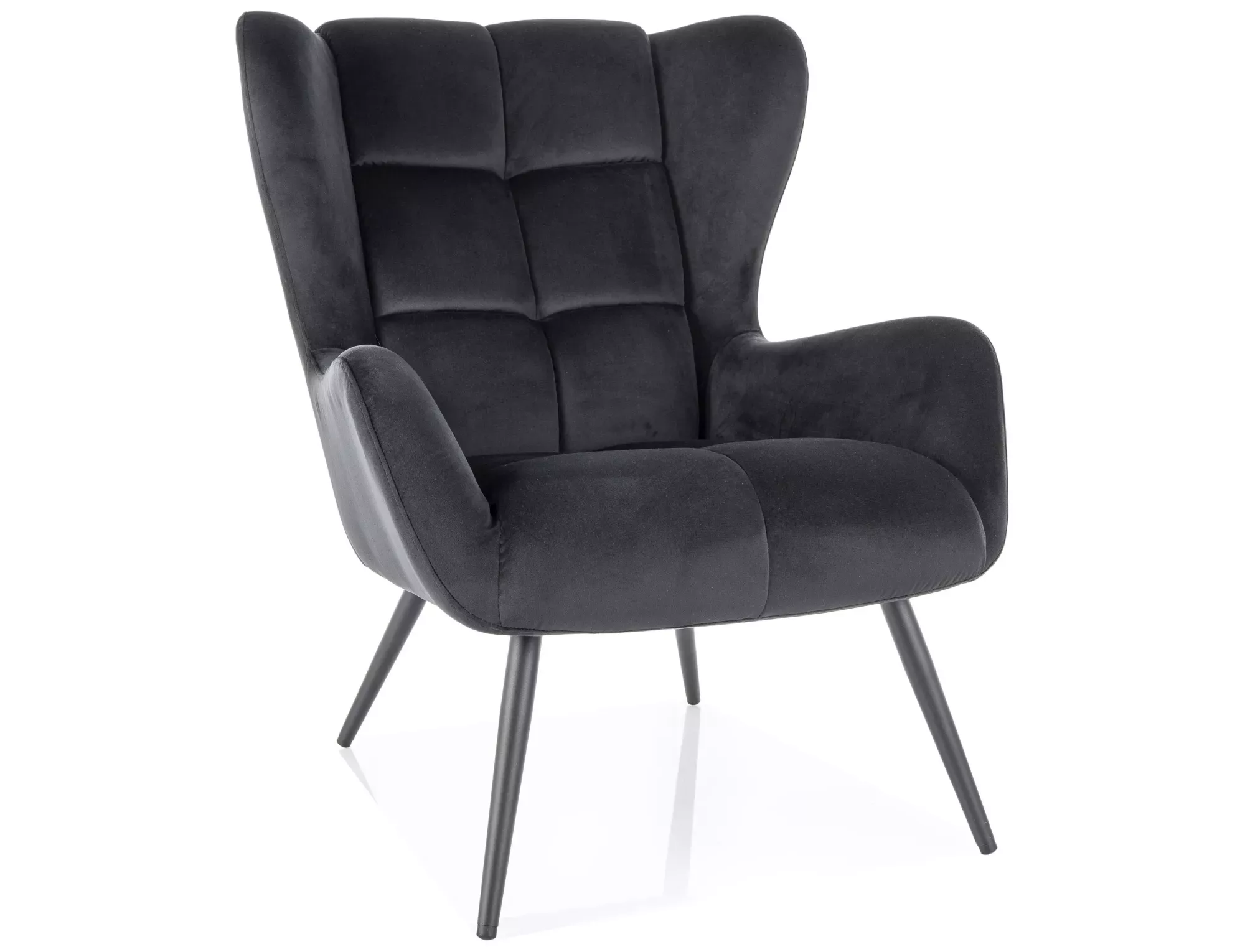 Fotel tapicerowany LOUIS VELVET czarny