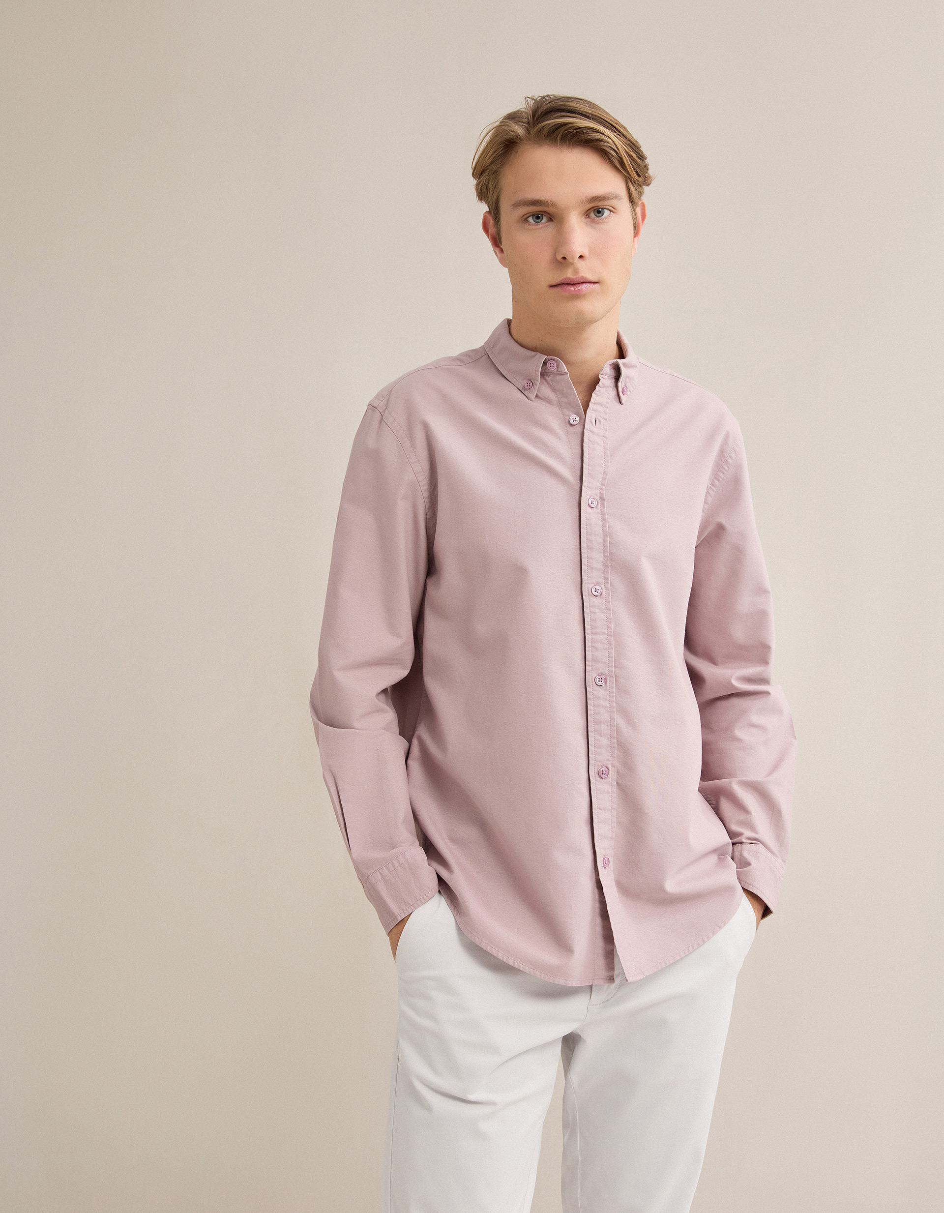 Camisa Oxford, Homem, Roxo Claro