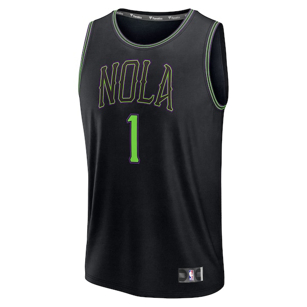 Zion Williamson New Orleans Pelicans  2025/26 City Edition Fast Break Jersey - Black