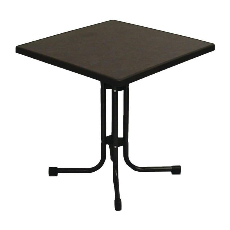 Limburg - Table carrée de patio en acier noir 70x70 cm