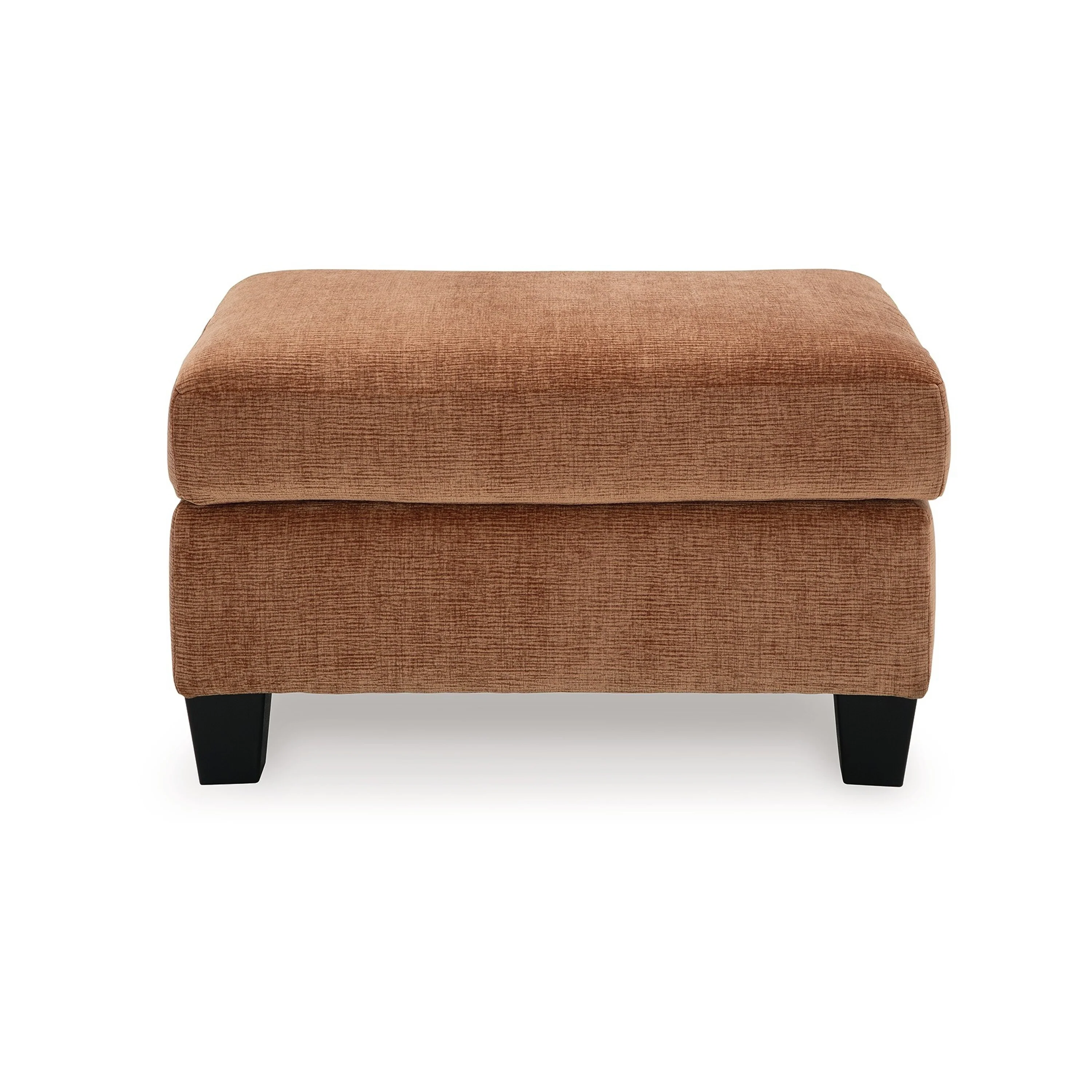 Emilia Rectangular Ottoman Bench, Soft Clay Brown Polyester 24x34 Inch