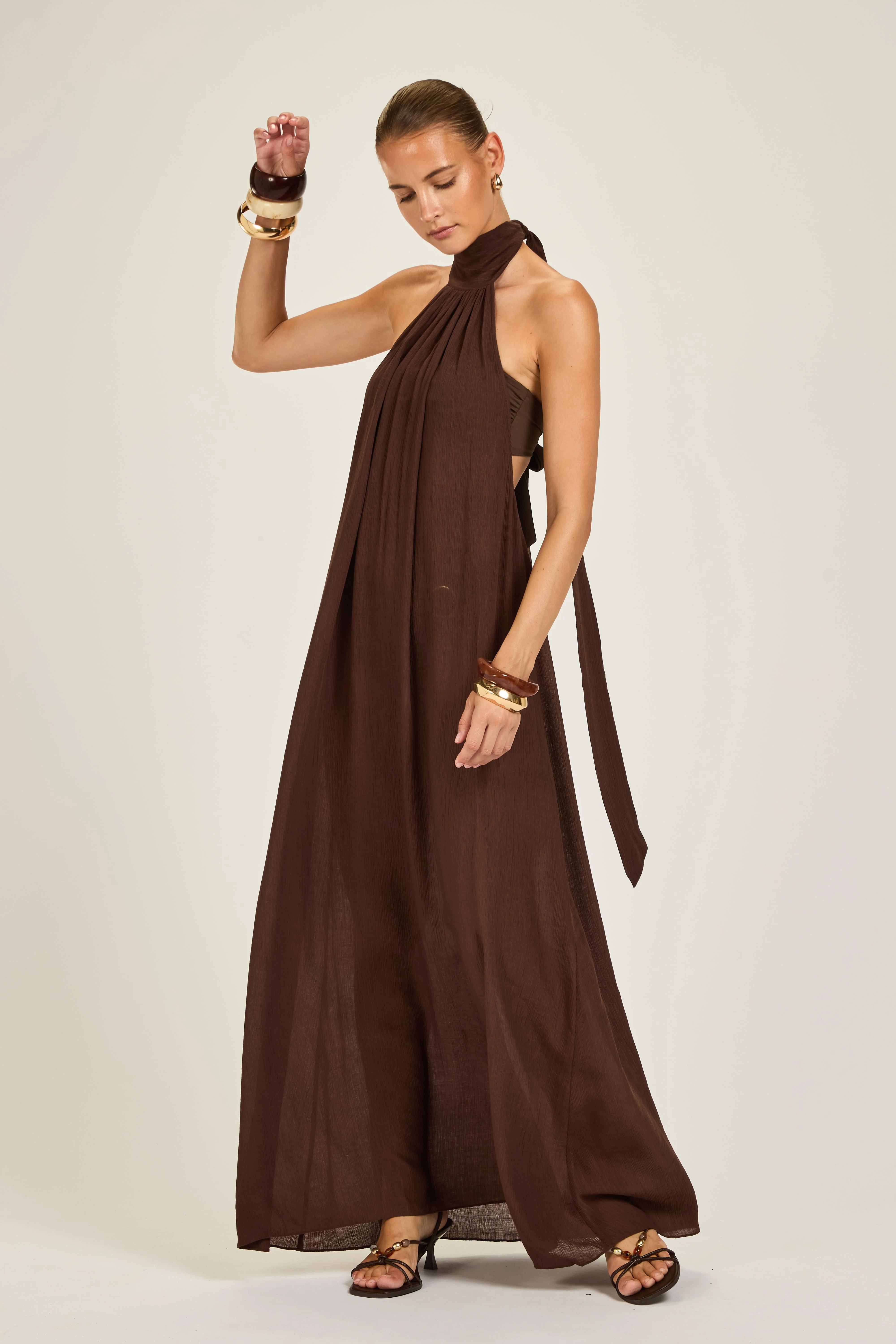 Menorca Dress - Espresso Crinkle