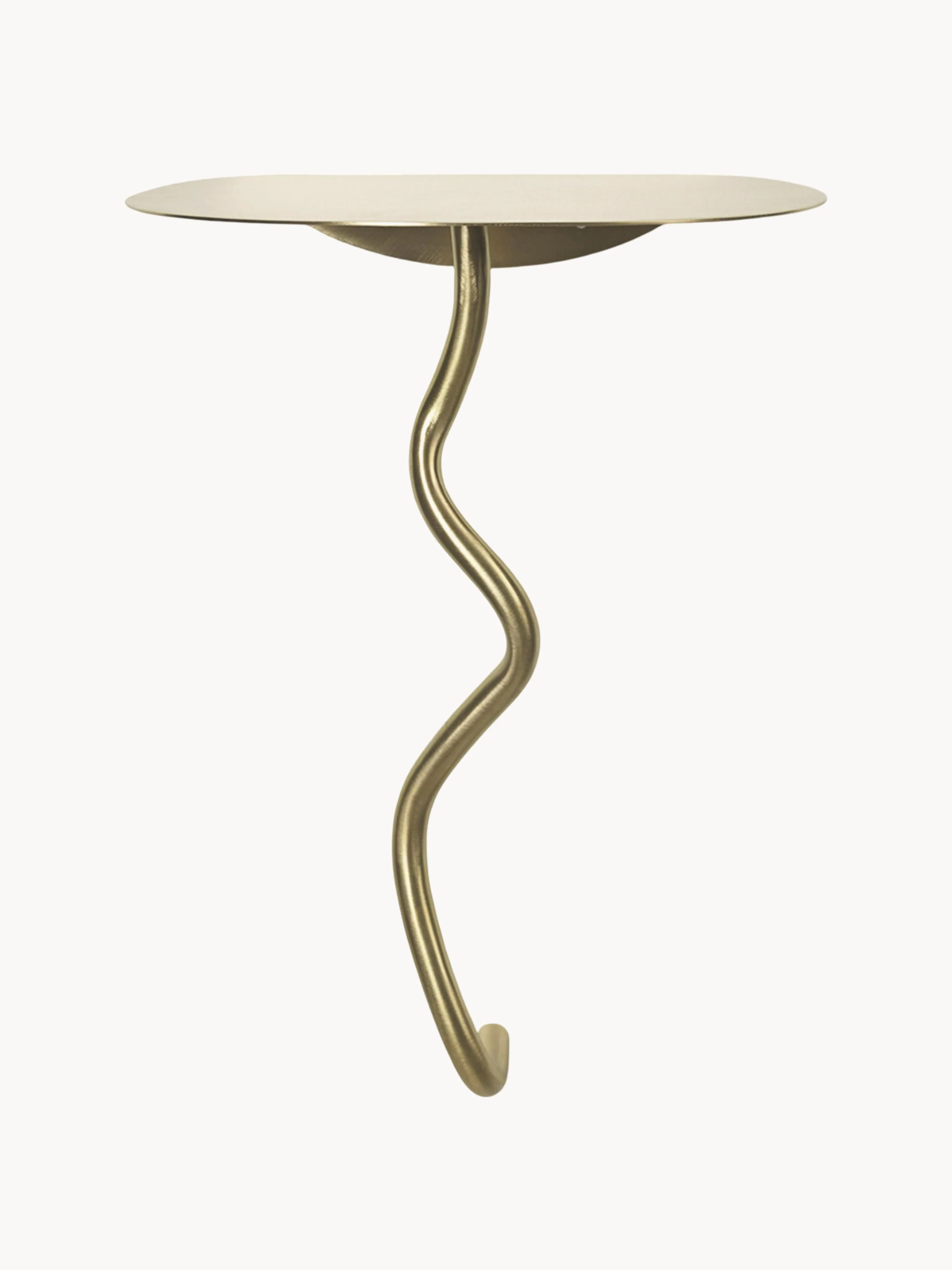 Wand-Beistelltisch Curvature aus Messing