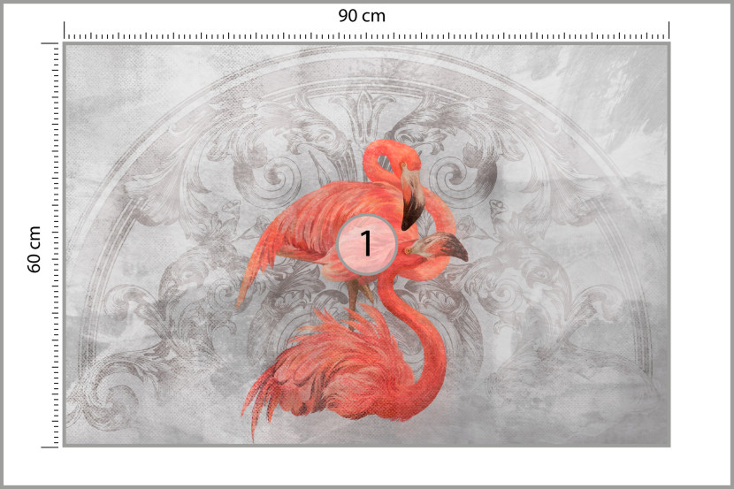 Fototapeta Do Sypialni Flamingi Na Betonie Mural 90x60cm