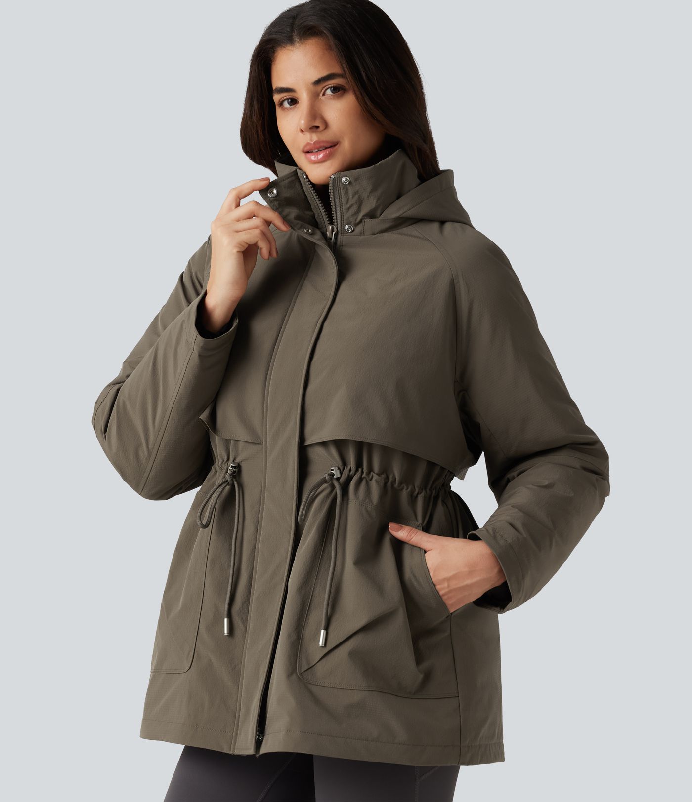 Veste matelassée à capuche et manches longues avec poches