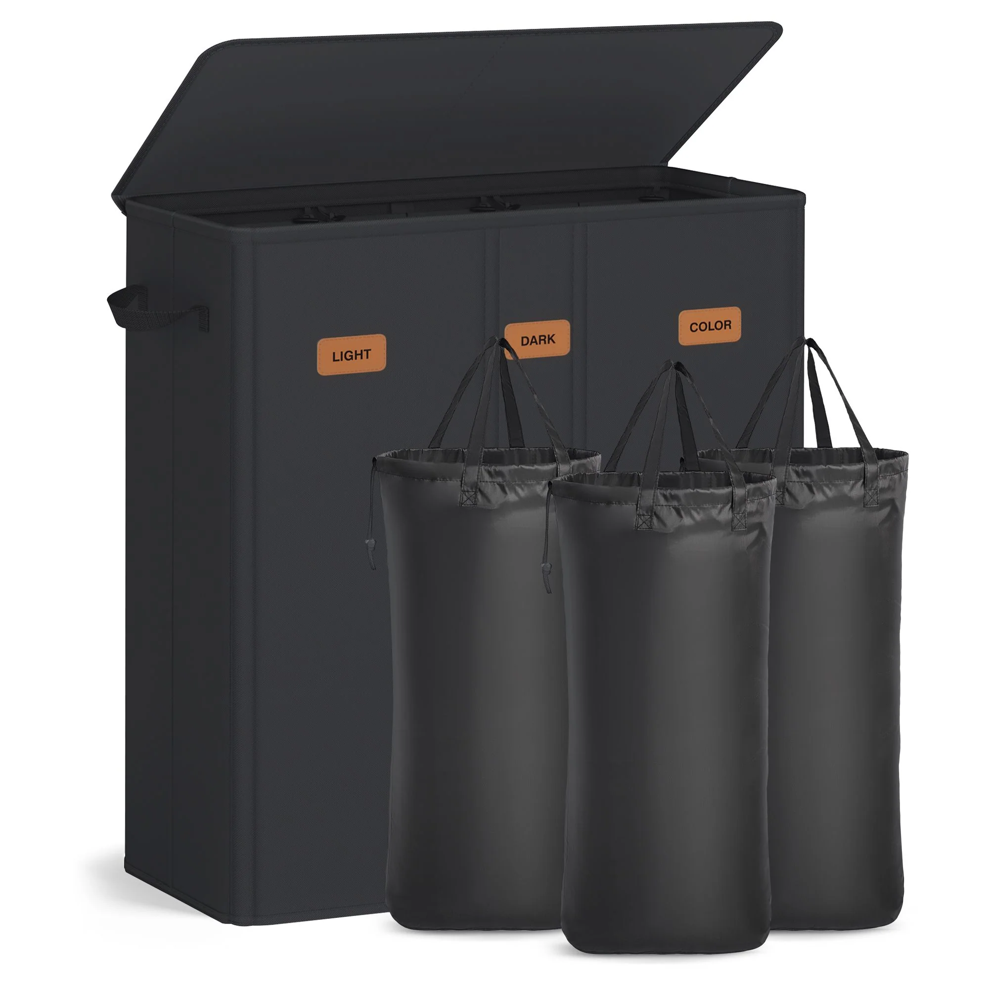 SONGMICS Panier à Linge Noir d'Encre RLH013B01