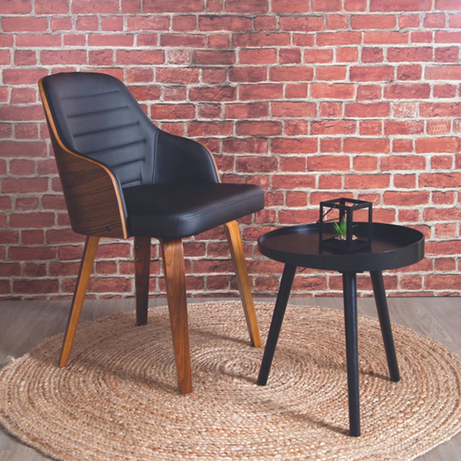 NASH - Fauteuil design rétro noir