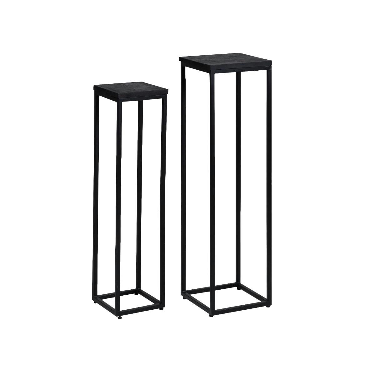 - Table console en bois noir 25 cm