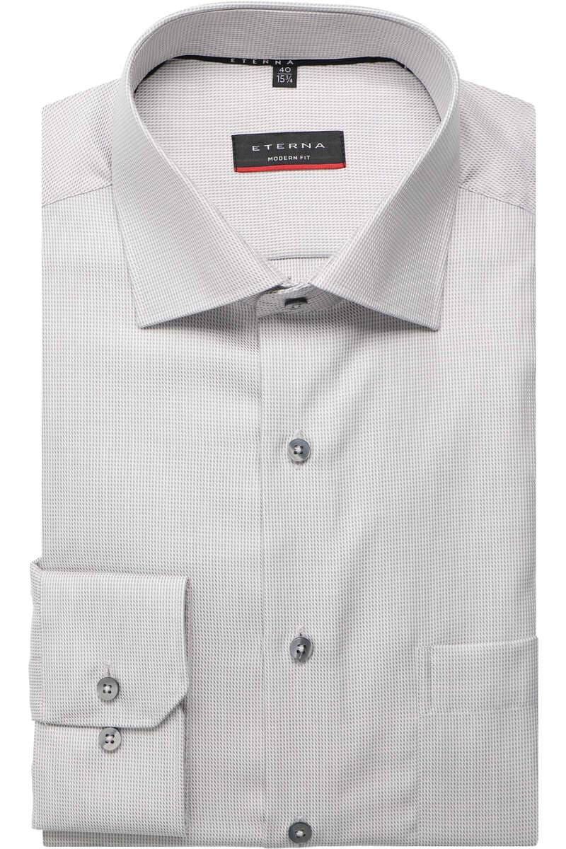 ETERNA Modern Fit Hemd grau, Strukturiert