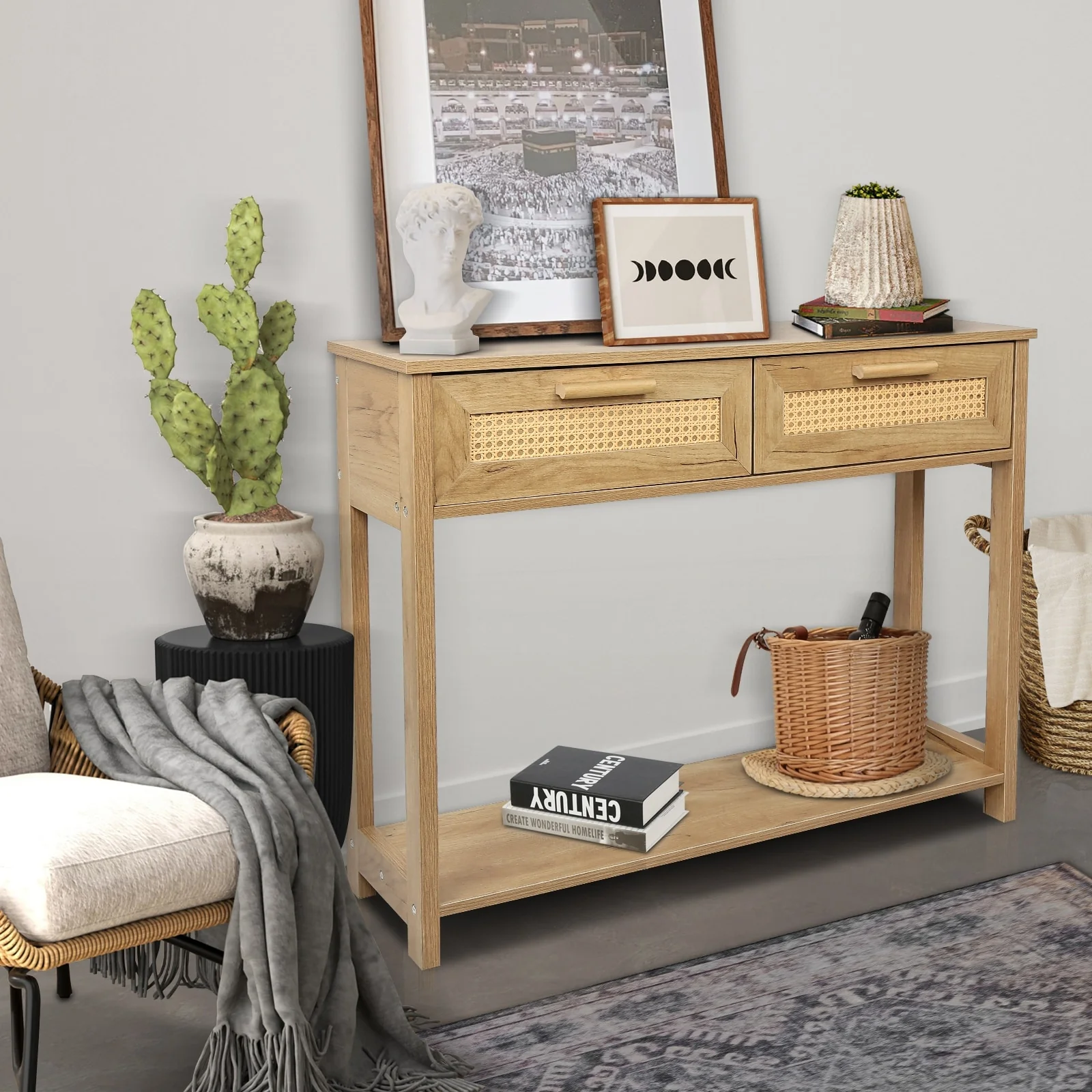 Console Table with 2 Drawers