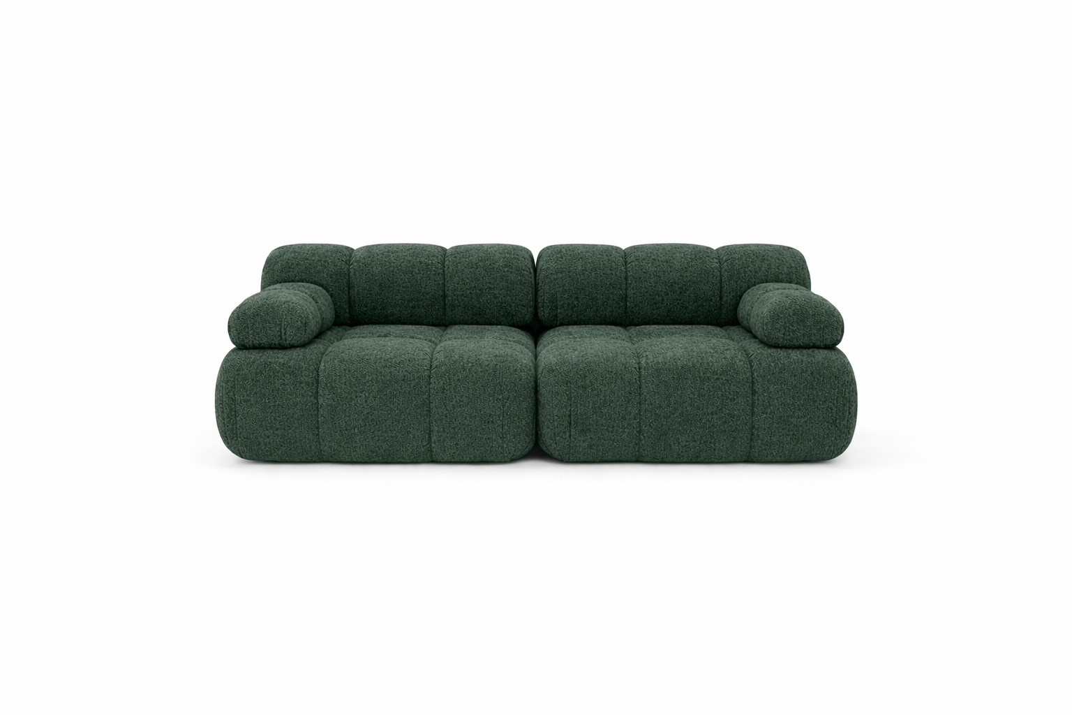 Sofa modułowa dwuosobowa, bukla Abriamo, Ciemnozielony, Selia