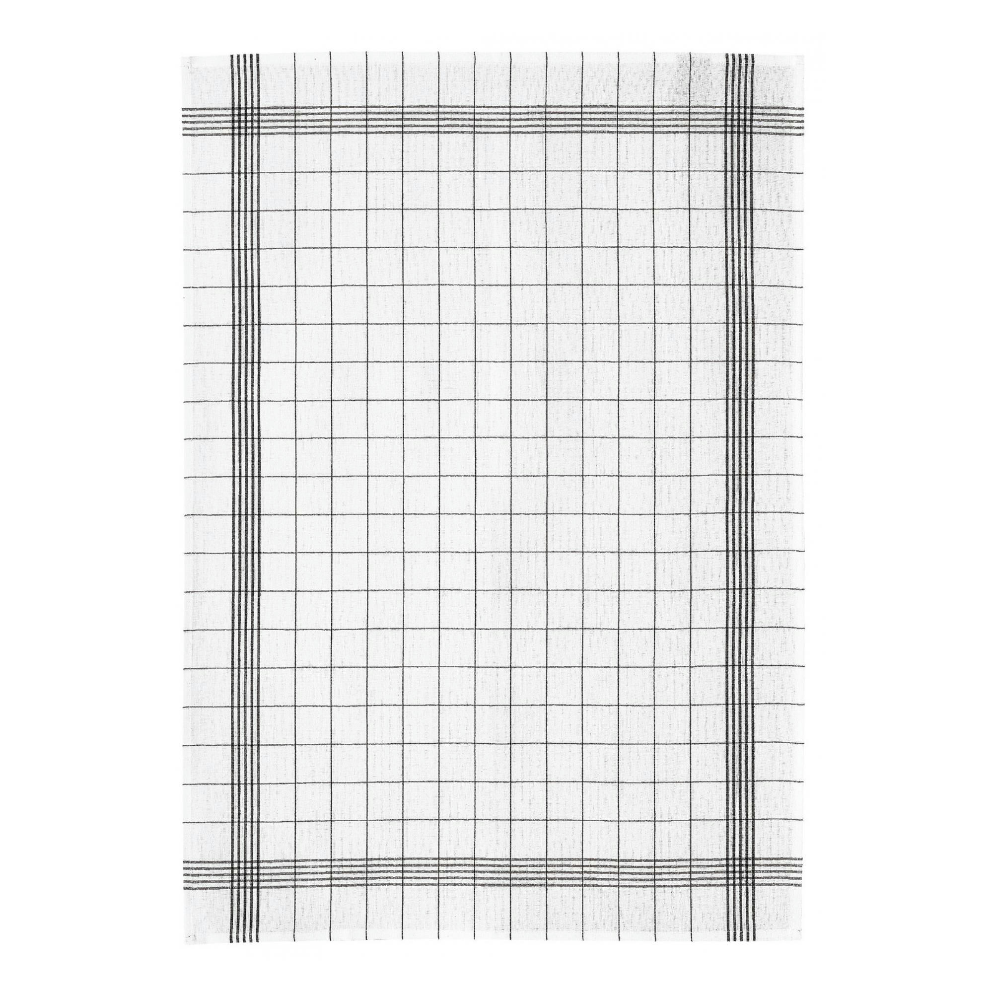 CARREAUX - Torchon metis  en coton noir 55 x 75