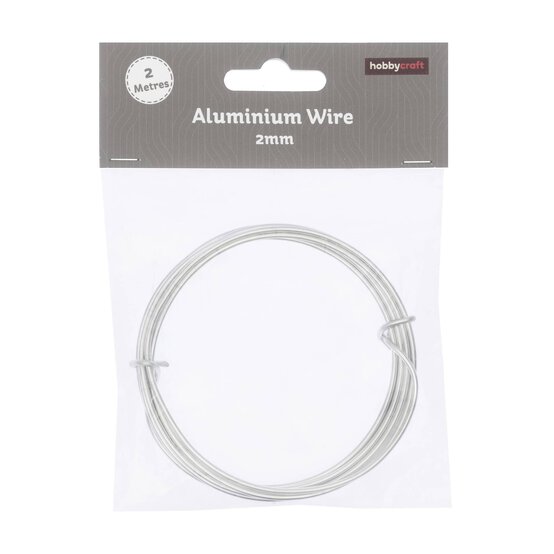 Silver Aluminium Wire 2mm x 2m