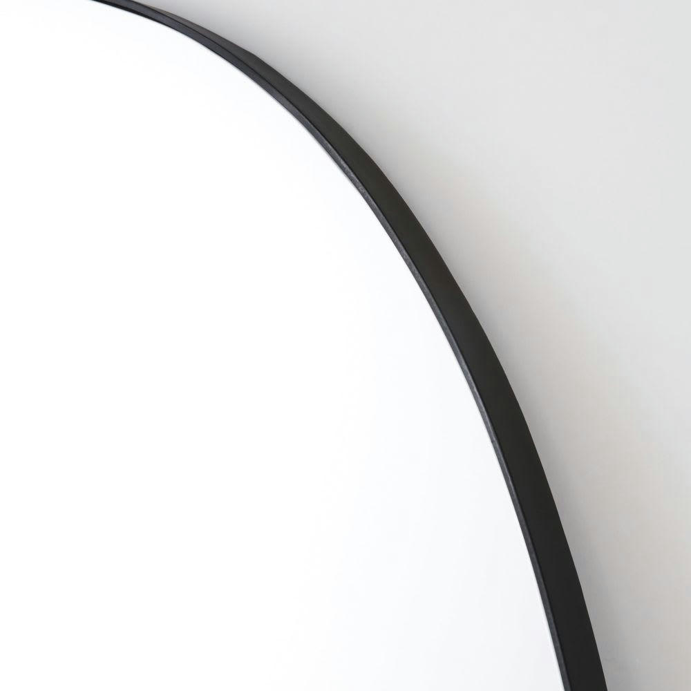 ROCK - Grand miroir organique en métal noir 100x170