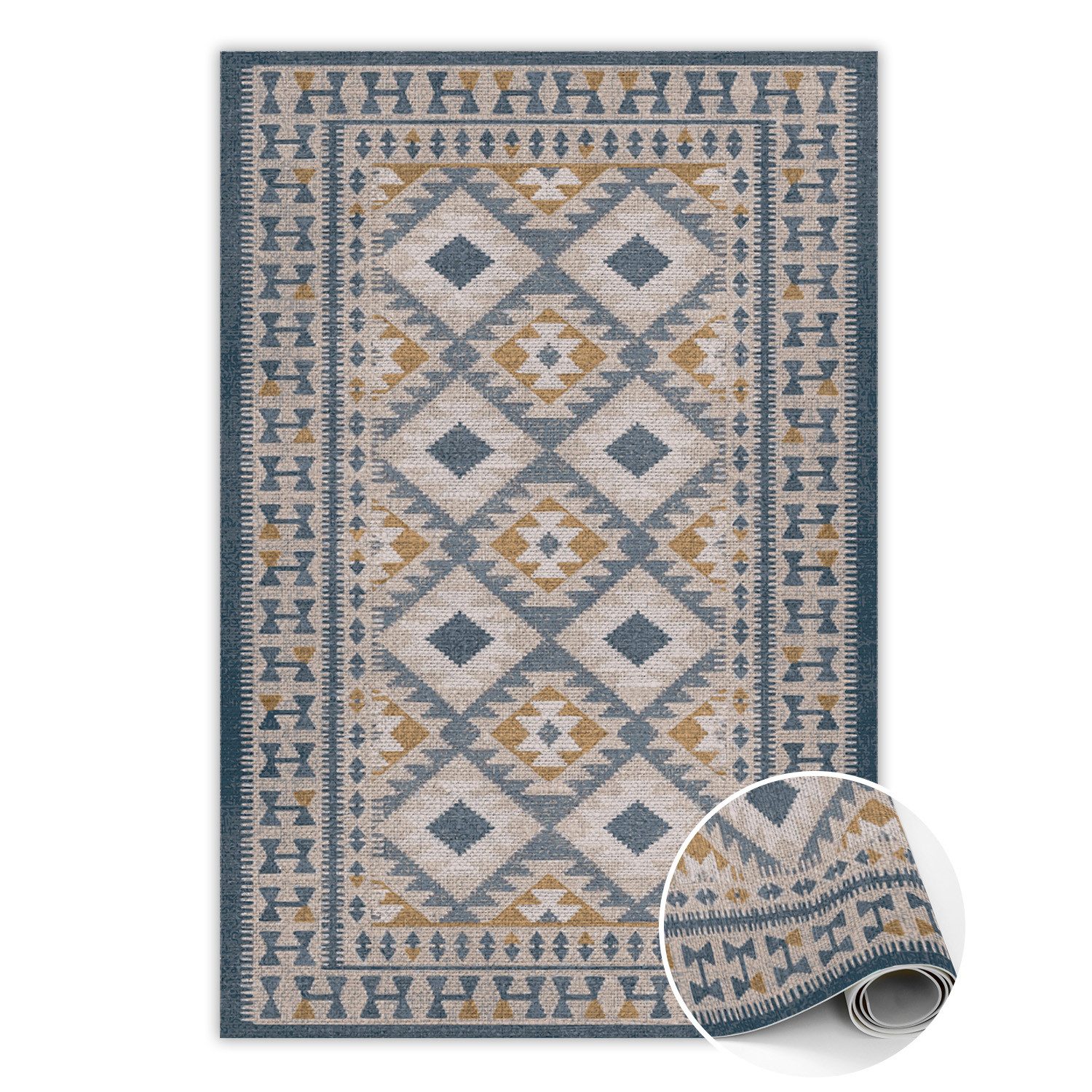 Modny winylowy dywan 60x90 cm - design retro