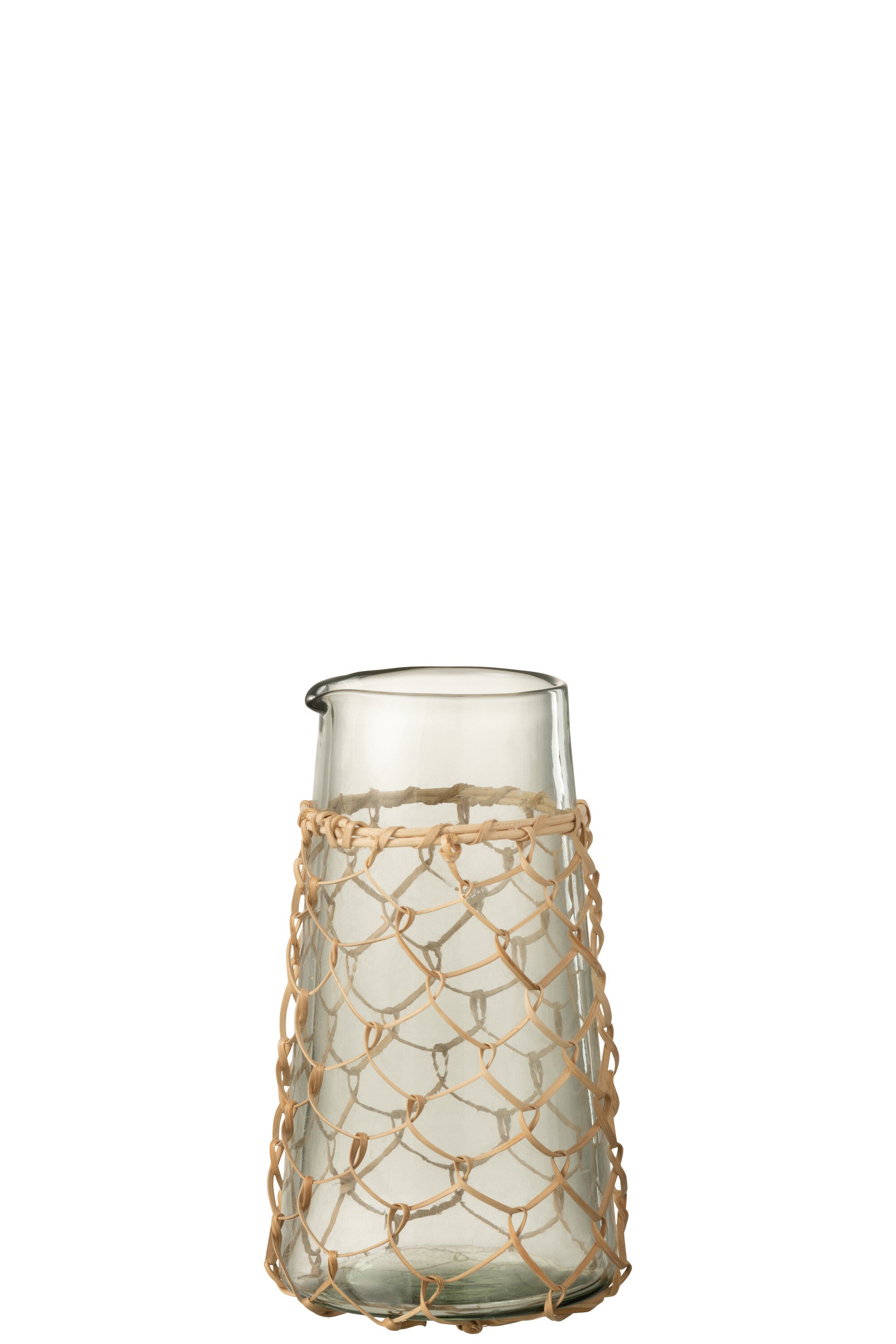 J-Line karaf Breiwerk - glas/riet - transparant - small