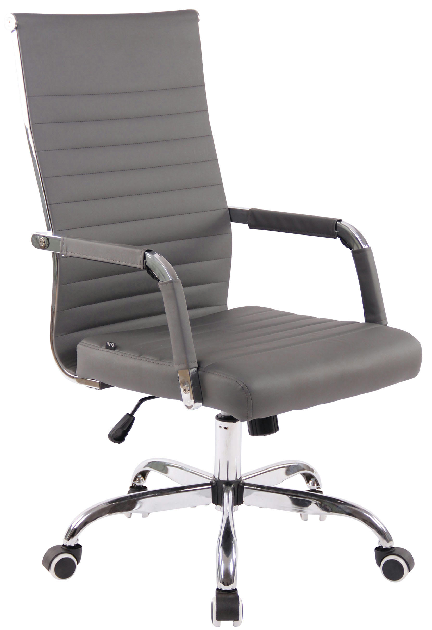 AMADORA - Chaise de bureau réglable pivotante en similicuir Gris