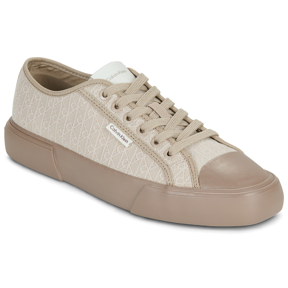 Calvin Klein Jeans - VULC LOW LACEUP AOP CANVAS - Beige